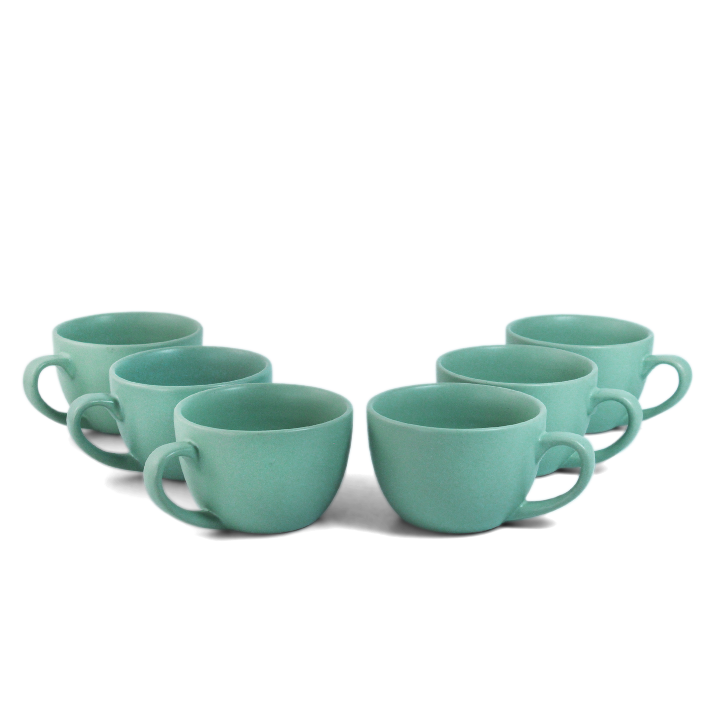 Ceramic Tea Cups | Set of 6 | Almost Blue | 180ml Tea Cups |