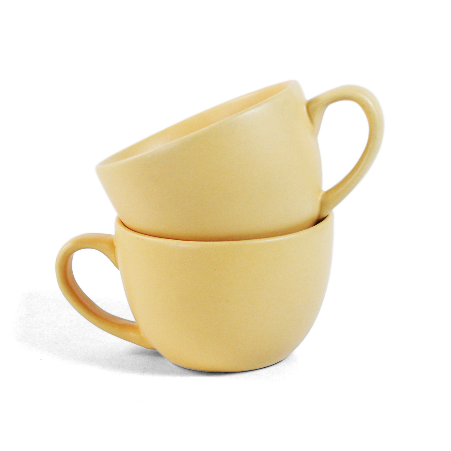 Ceramic Tea Cups | Set of 6 | Aamras Yellow | 180ml Tea Cups |