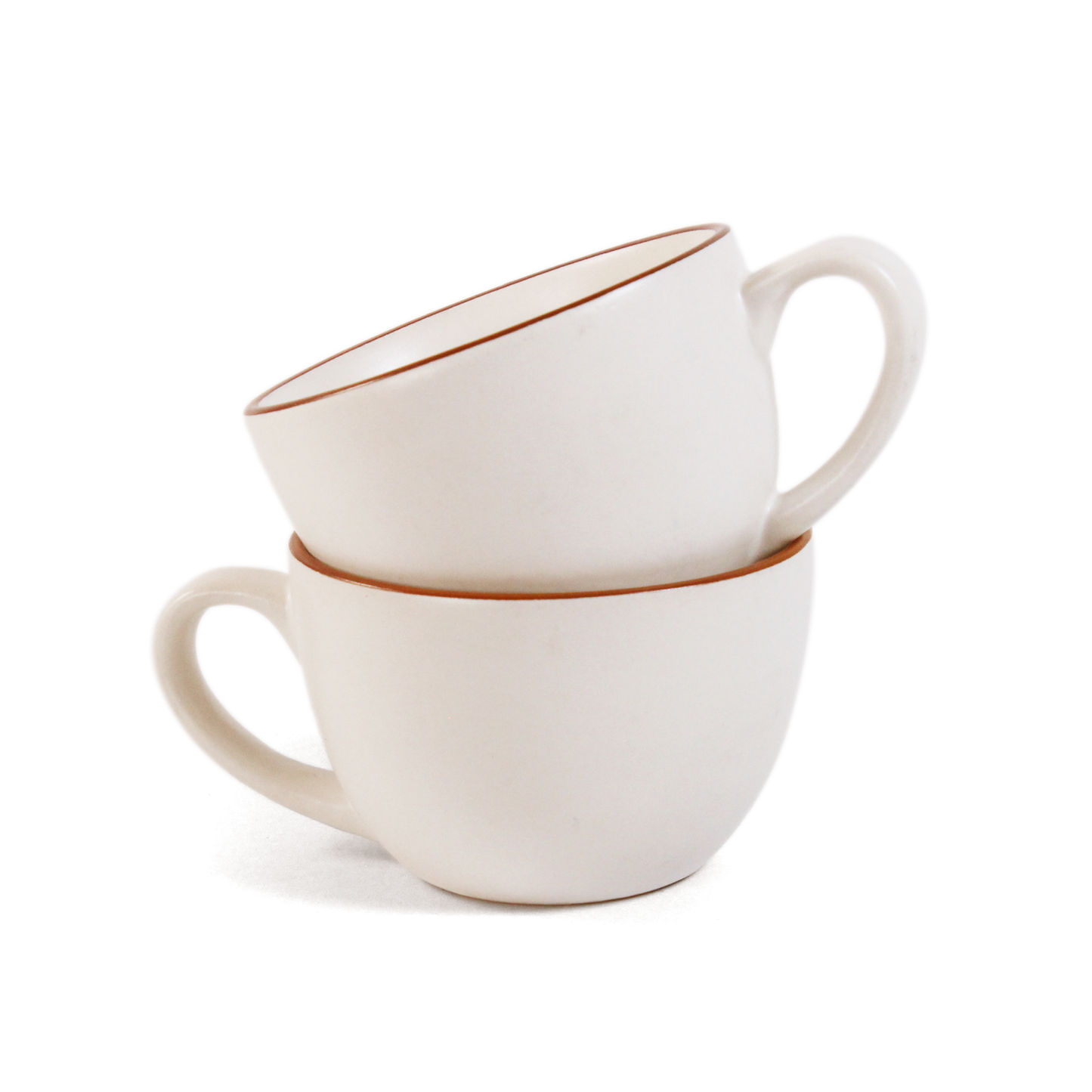 Ceramic Tea Cups | Set of 6 | Vanilla Biscuit | 180ml Tea Cups |