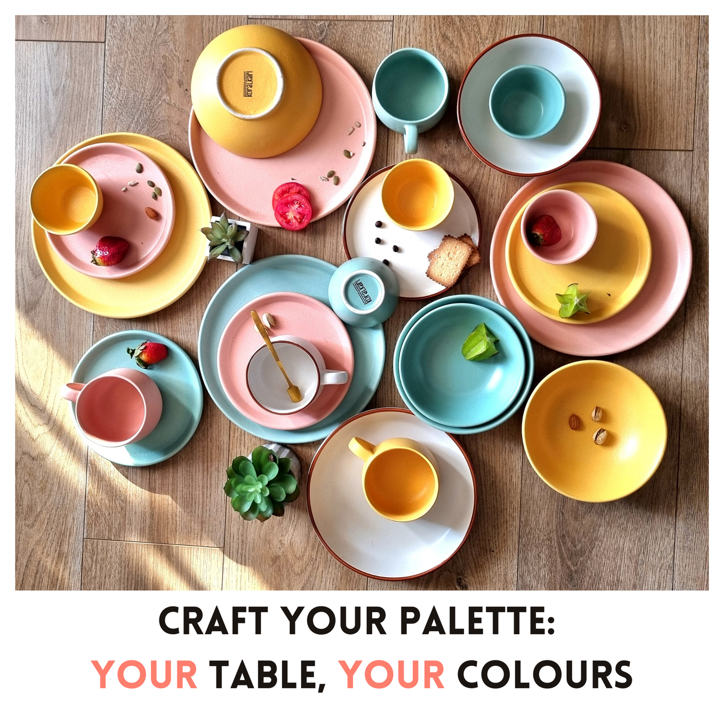 Ceramic 21 Piece Dinner Set | The Full Dinner Set | Flamingo Pink | SilkMatte Finish |