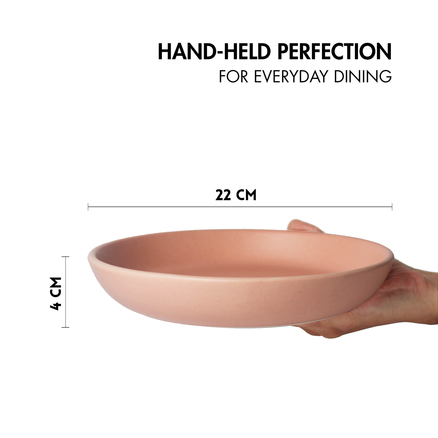 Ceramic Pasta Bowls | Set of 2 | Flamingo Pink | Flat Bowls for Pasta, Salads |