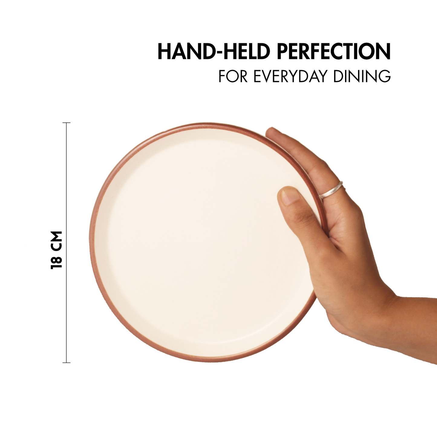 Ceramic Side Plates | Set of 2 | Vanilla Biscuit | For Desserts, Snacks & Appetisers |