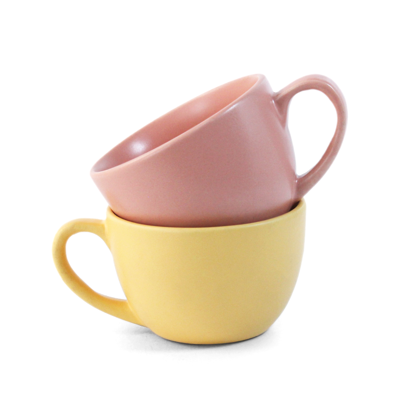 Aamras Yellow + Flamingo Pink Cup - Set of 4