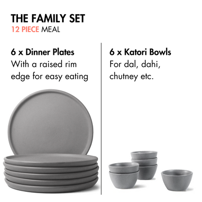 Pebble Grey Family Dinner Set