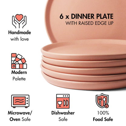 Flamingo Pink Dinner Plate - Set of 6