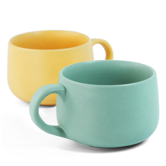 Almost Blue + Aamras Yellow Mug - Set of 2