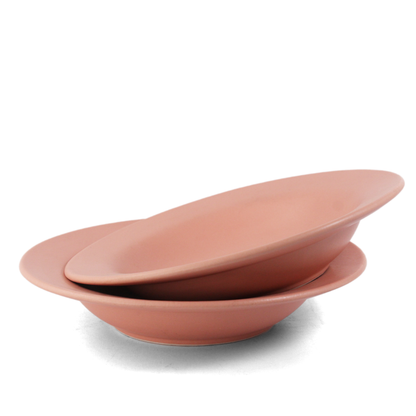 Flamingo Pink Classic Pasta Plate - Set of 2