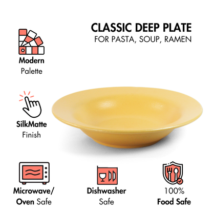 Aamras Yellow Classic Pasta Plate - Set of 2