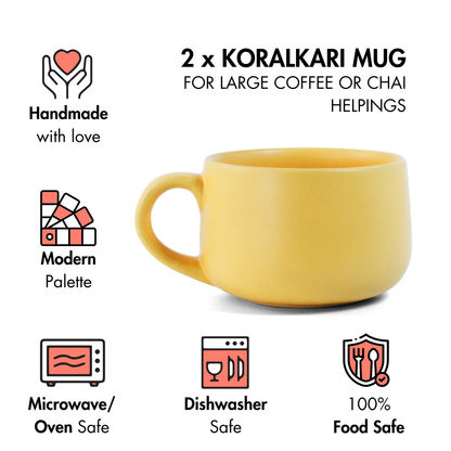 Aamras Yellow Mug - Set of 2