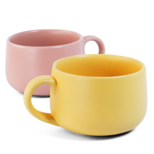 Aamras Yellow + Flamingo Pink Mug - Set of 2