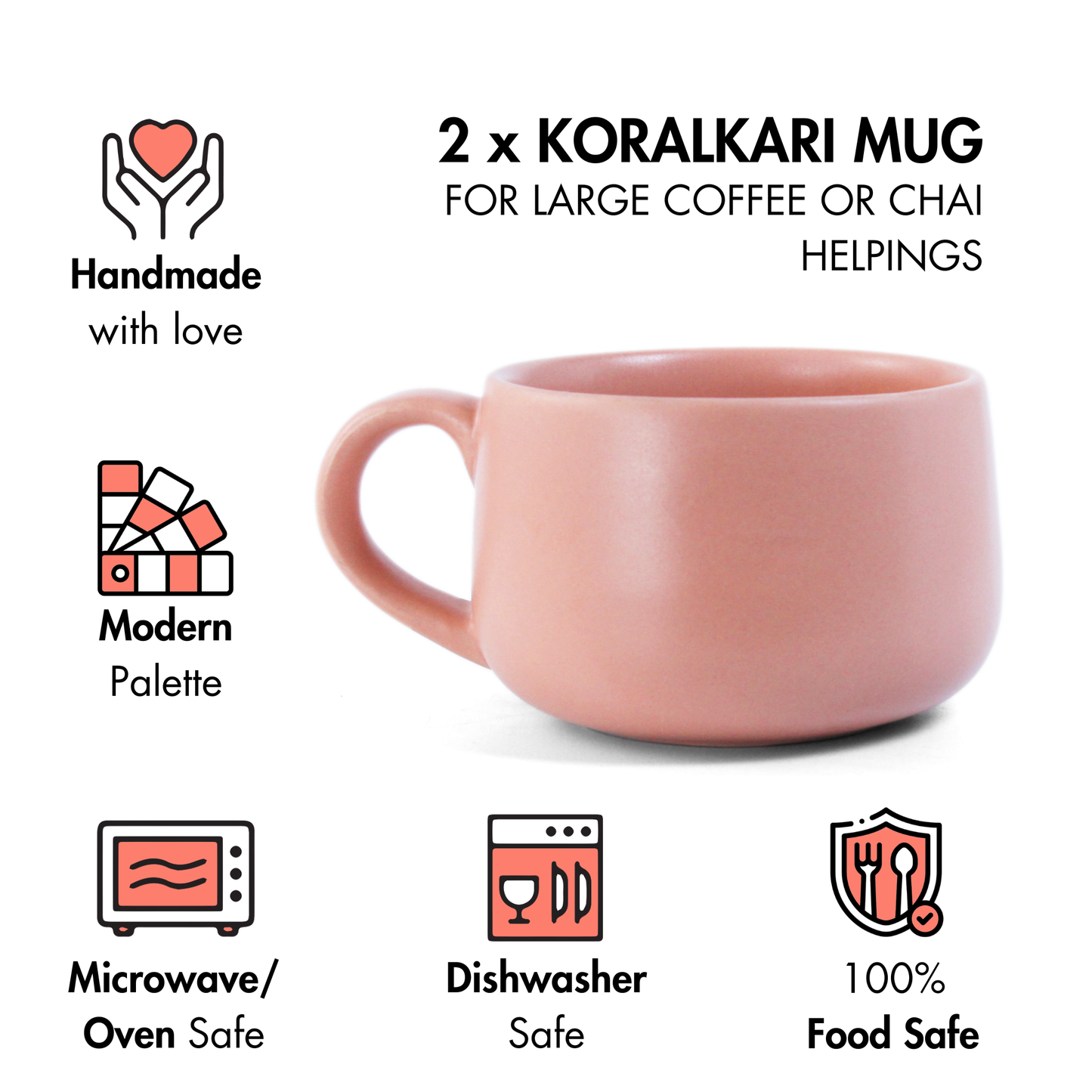 Aamras Yellow + Flamingo Pink Mug - Set of 2