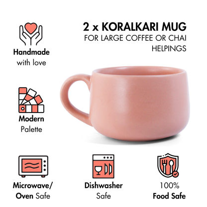 Aamras Yellow + Flamingo Pink Mug - Set of 2