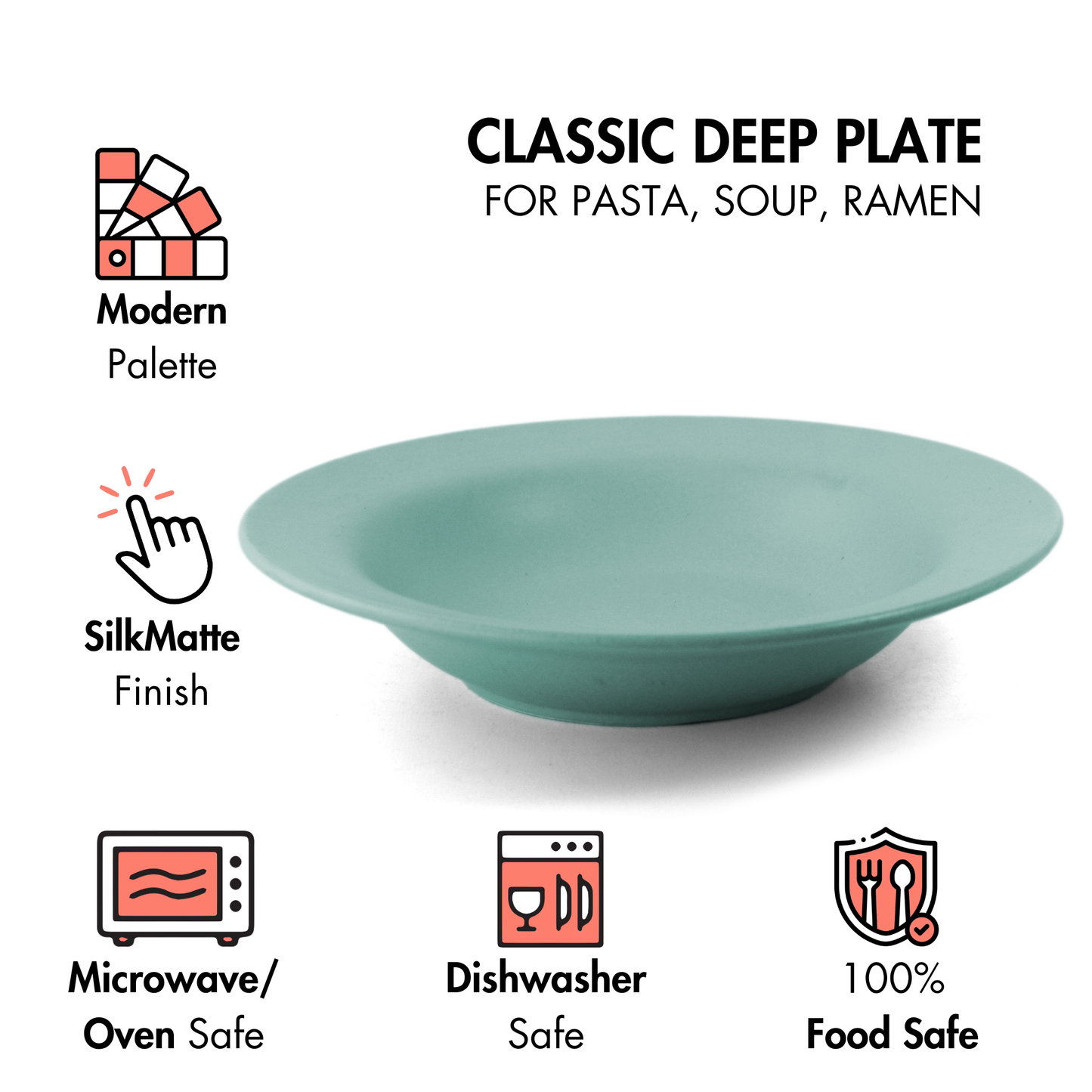 Almost Blue Classic Pasta Plate - Set of 2