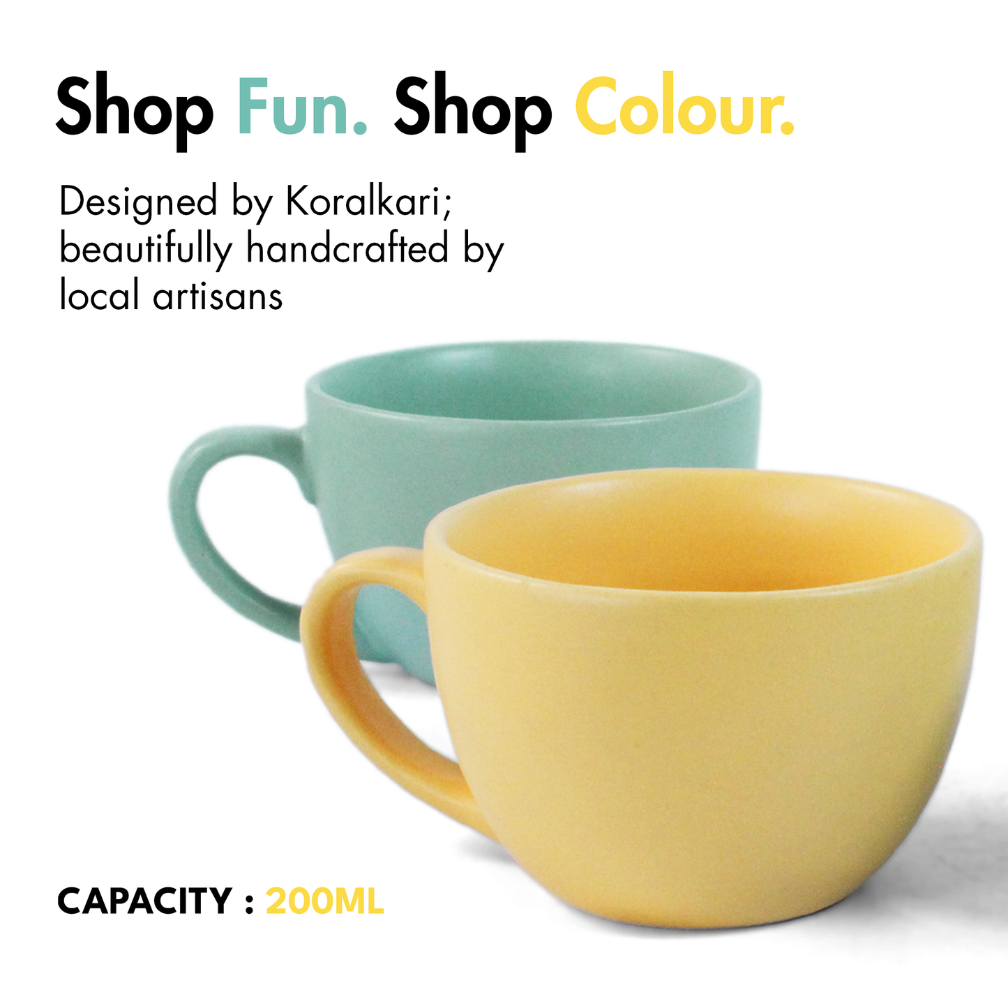 Almost Blue + Aamras Yellow Cup - Set of 4