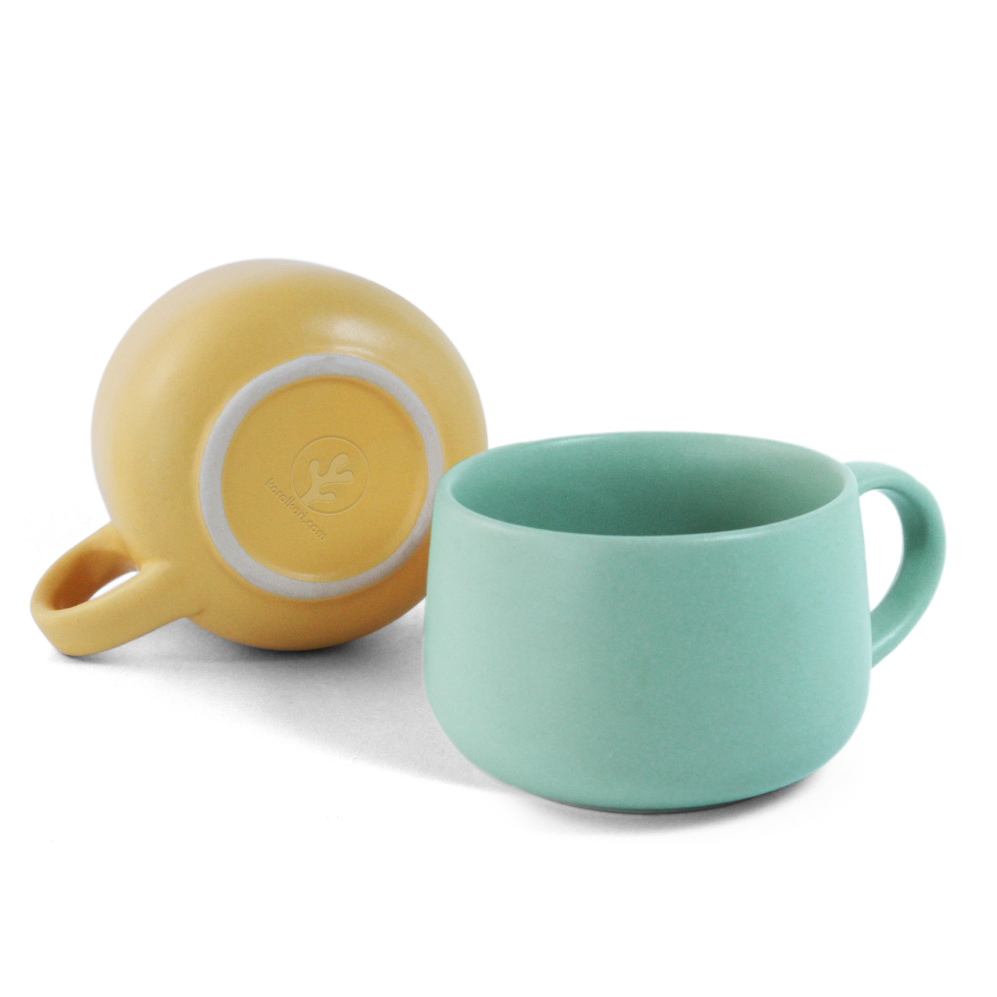 Almost Blue + Aamras Yellow Mug - Set of 2