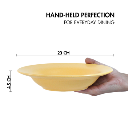 Aamras Yellow Classic Pasta Plate - Set of 2