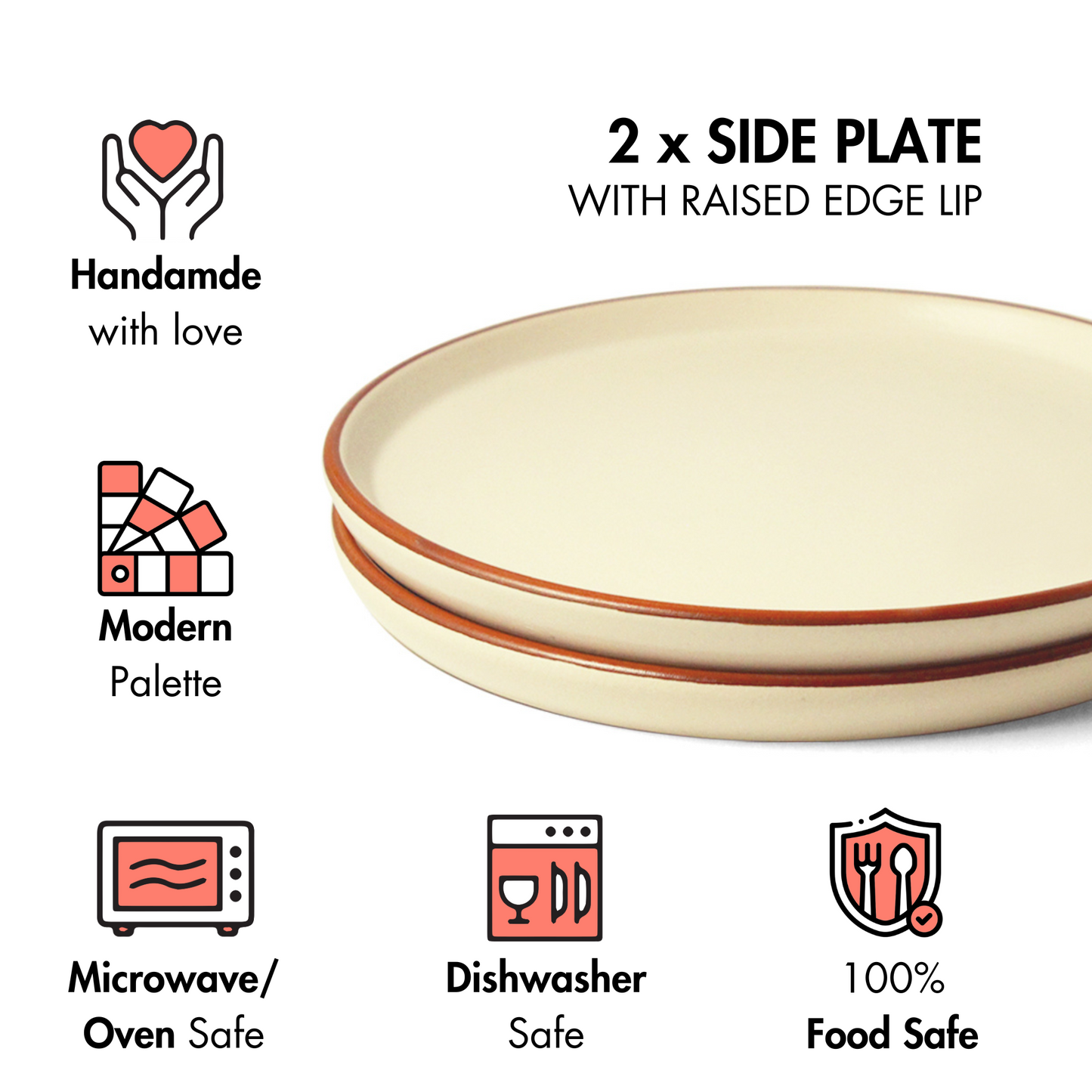 Vanilla Biscuit Small Plate - Set of 2