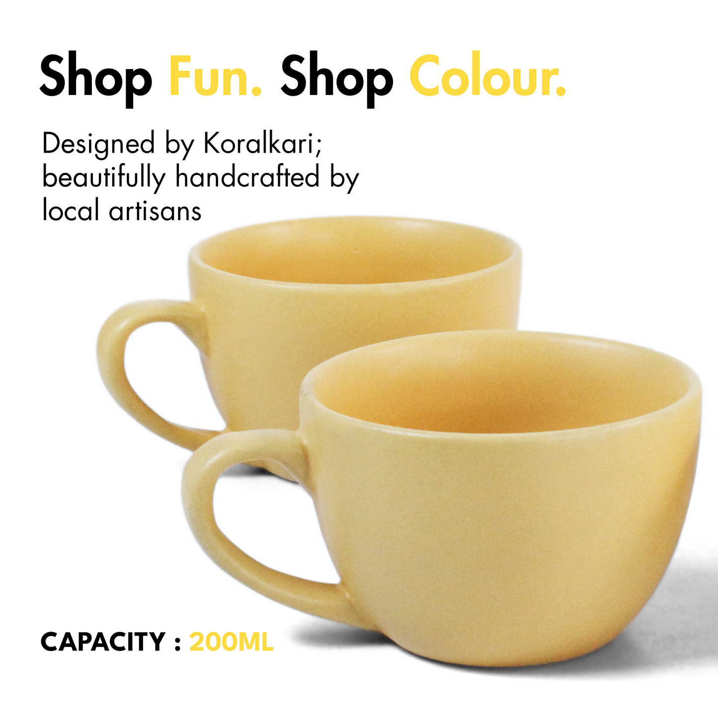 Aamras Yellow Cup - Set of 4