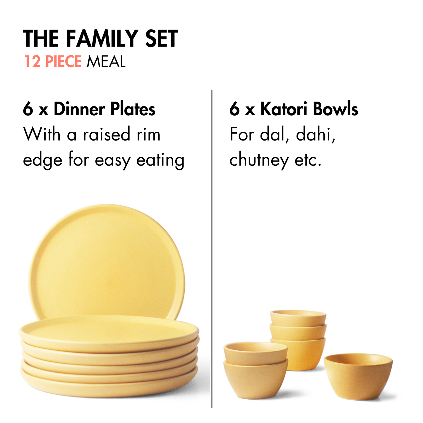 Aamras Yellow Family Dinner Set