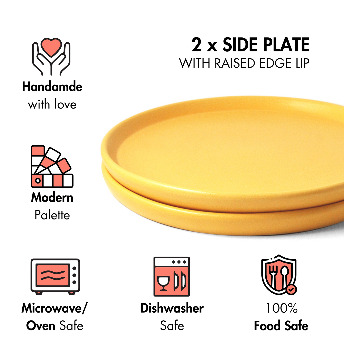 Aamras Yellow Small Plate - Set of 2