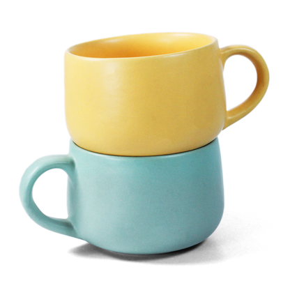 Almost Blue + Aamras Yellow Mug - Set of 2