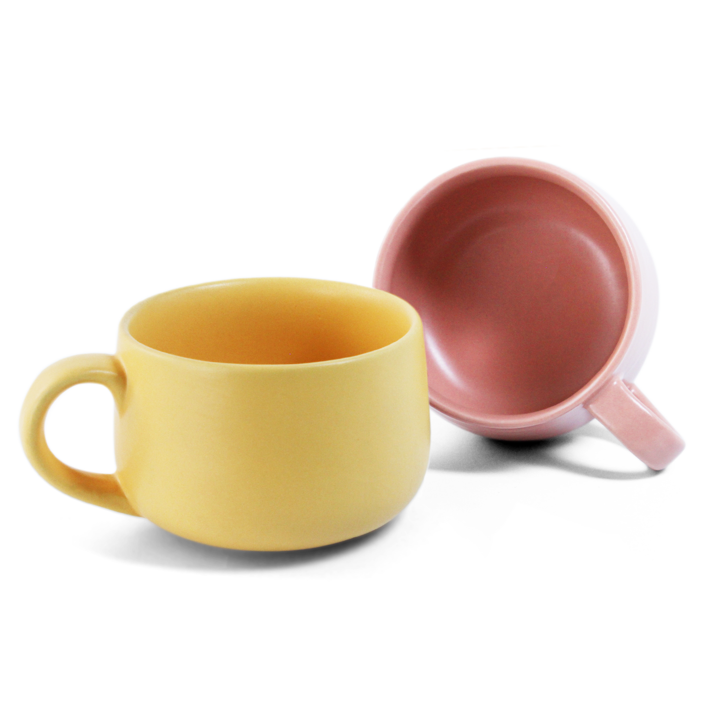 Aamras Yellow + Flamingo Pink Mug - Set of 2