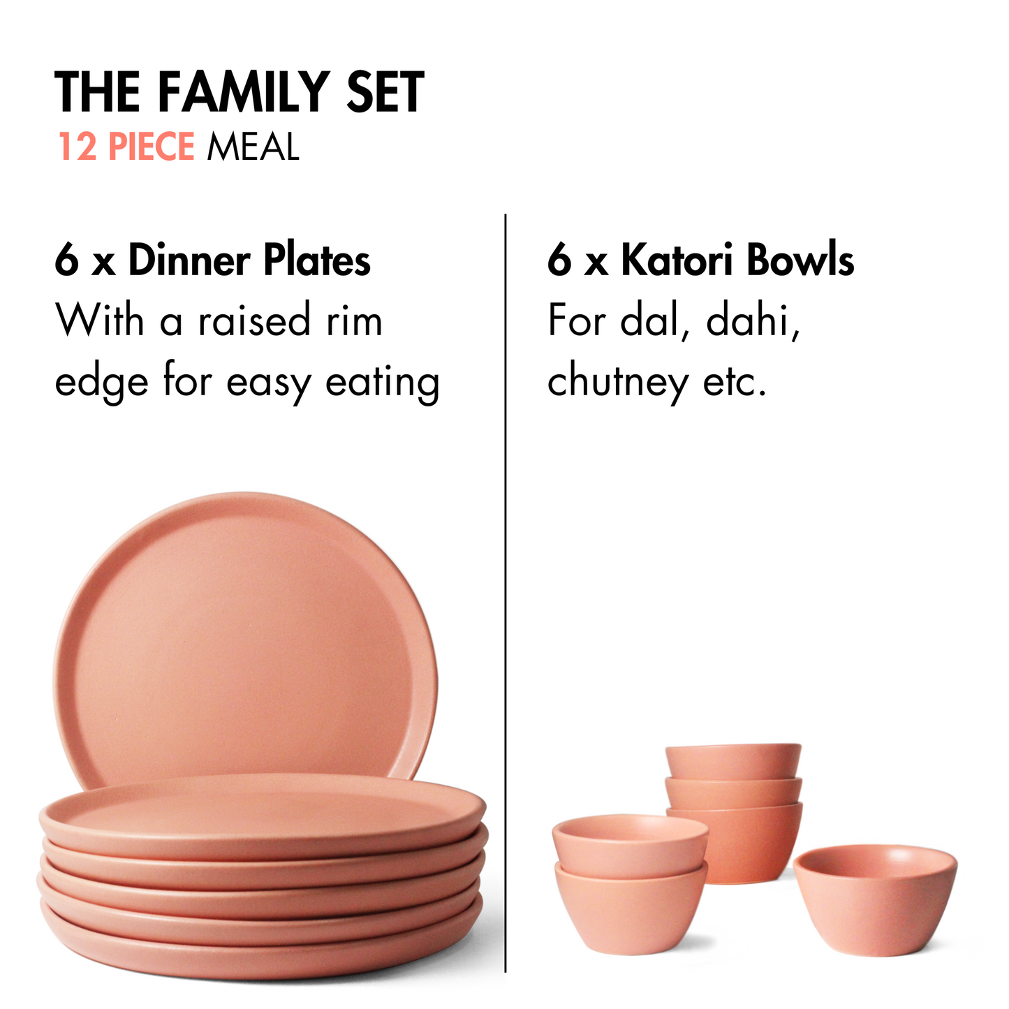 Flamingo Pink Family Dinner Set