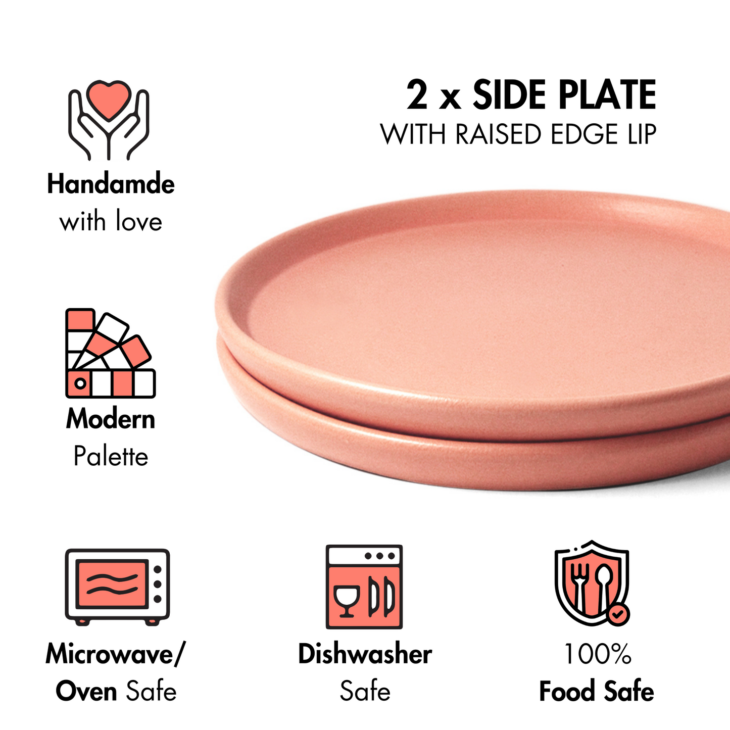 Flamingo Pink Small Plate - Set of 2