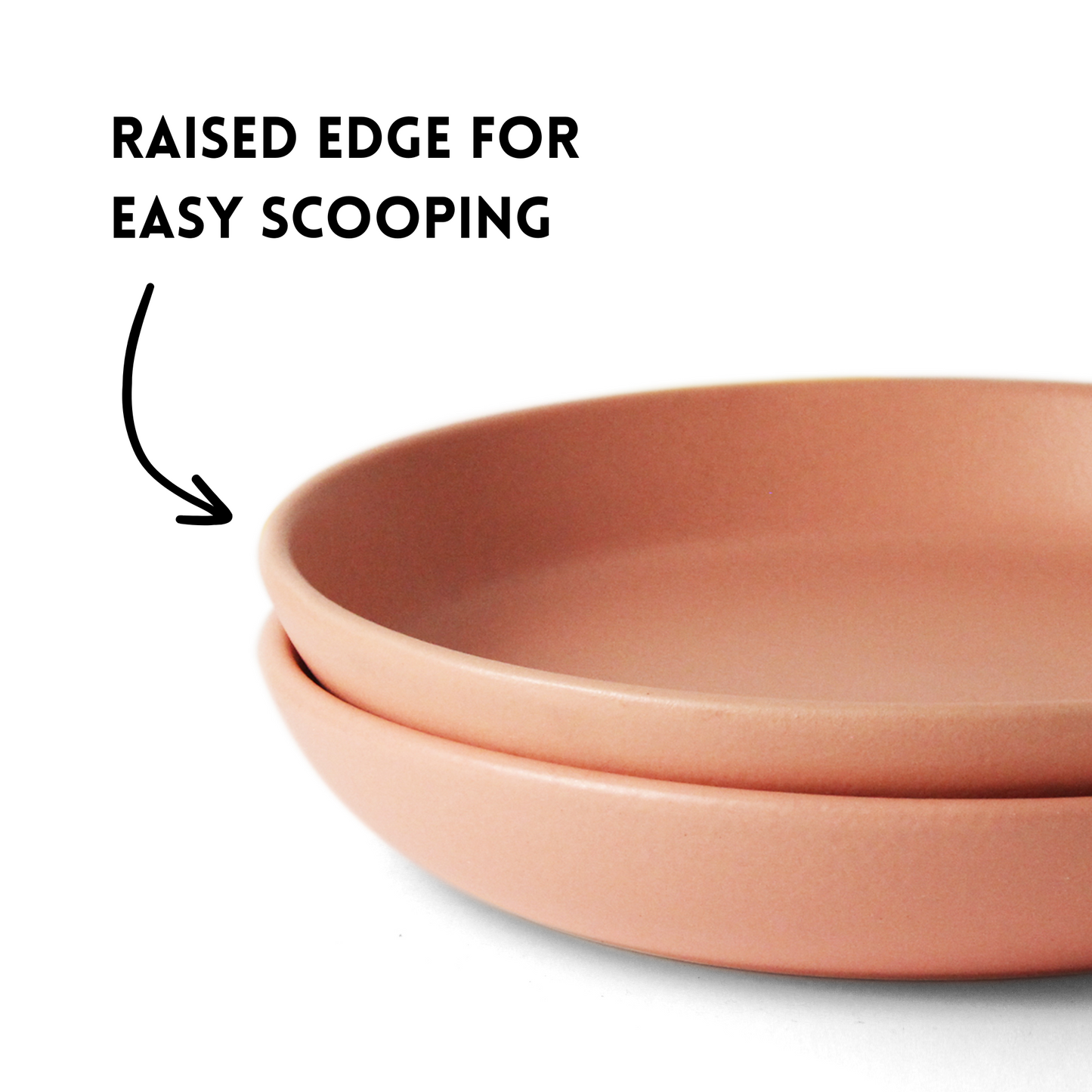 Ceramic Pasta Bowls | Set of 2 | Flamingo Pink | Flat Bowls for Pasta, Salads |