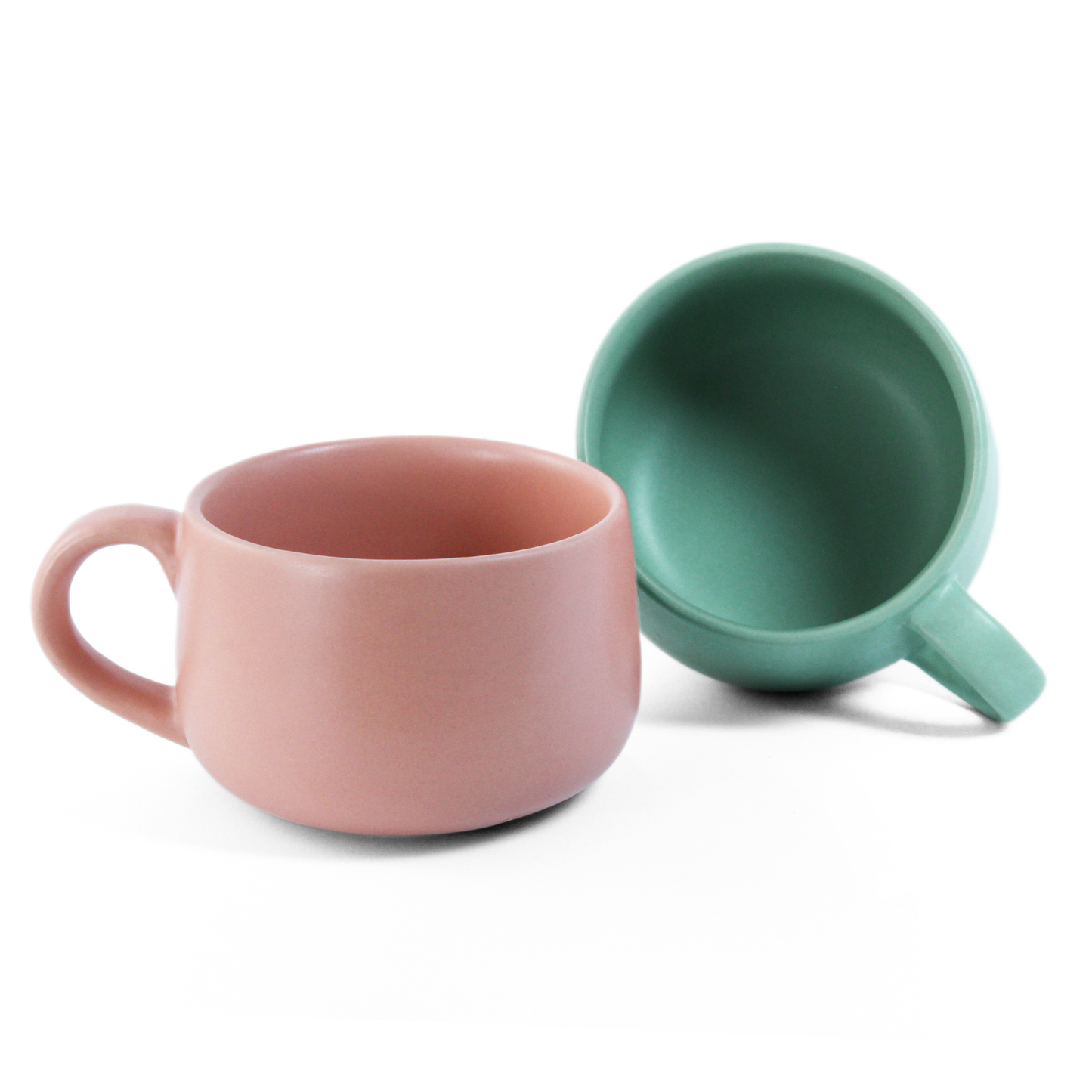 Flamingo Pink + Almost Blue Mug - Set of 2