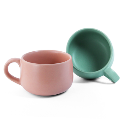 Flamingo Pink + Almost Blue Mug - Set of 2