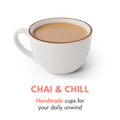 Ceramic Tea Cups | Set of 6 | Vanilla Biscuit | 180ml Tea Cups |