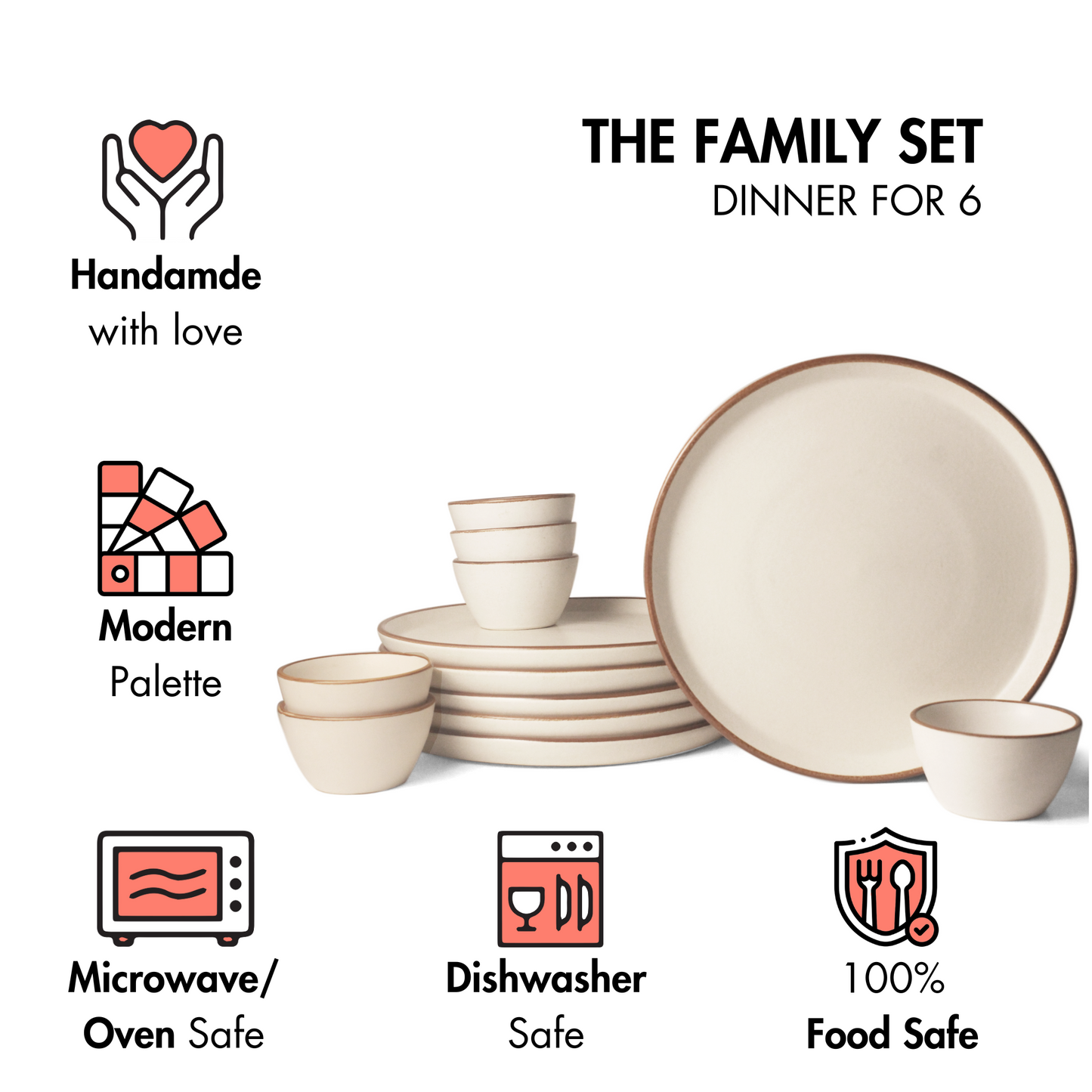 Vanilla Biscuit Family Dinner Set