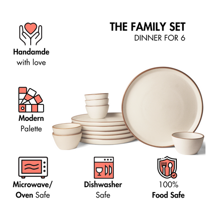 Vanilla Biscuit Family Dinner Set