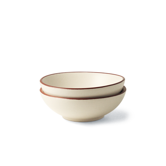 Ceramic Ramen Bowls | Set of 2 | Vanilla Biscuit | Serving Bowls for Rice, Noodles, Ramen |