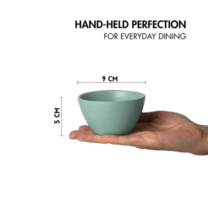 Ceramic Small Bowls | Set of 2 | Almost Blue | Katori Bowls for Dal, Dahi, Dip, Chutney |
