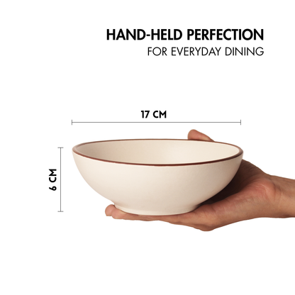 Ceramic Ramen Bowls | Set of 2 | Vanilla Biscuit | Serving Bowls for Rice, Noodles, Ramen |