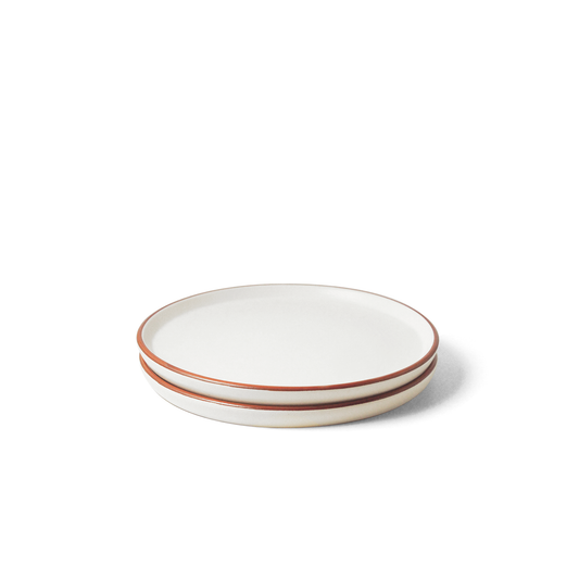 Ceramic Side Plates | Set of 2 | Vanilla Biscuit | For Desserts, Snacks & Appetisers |